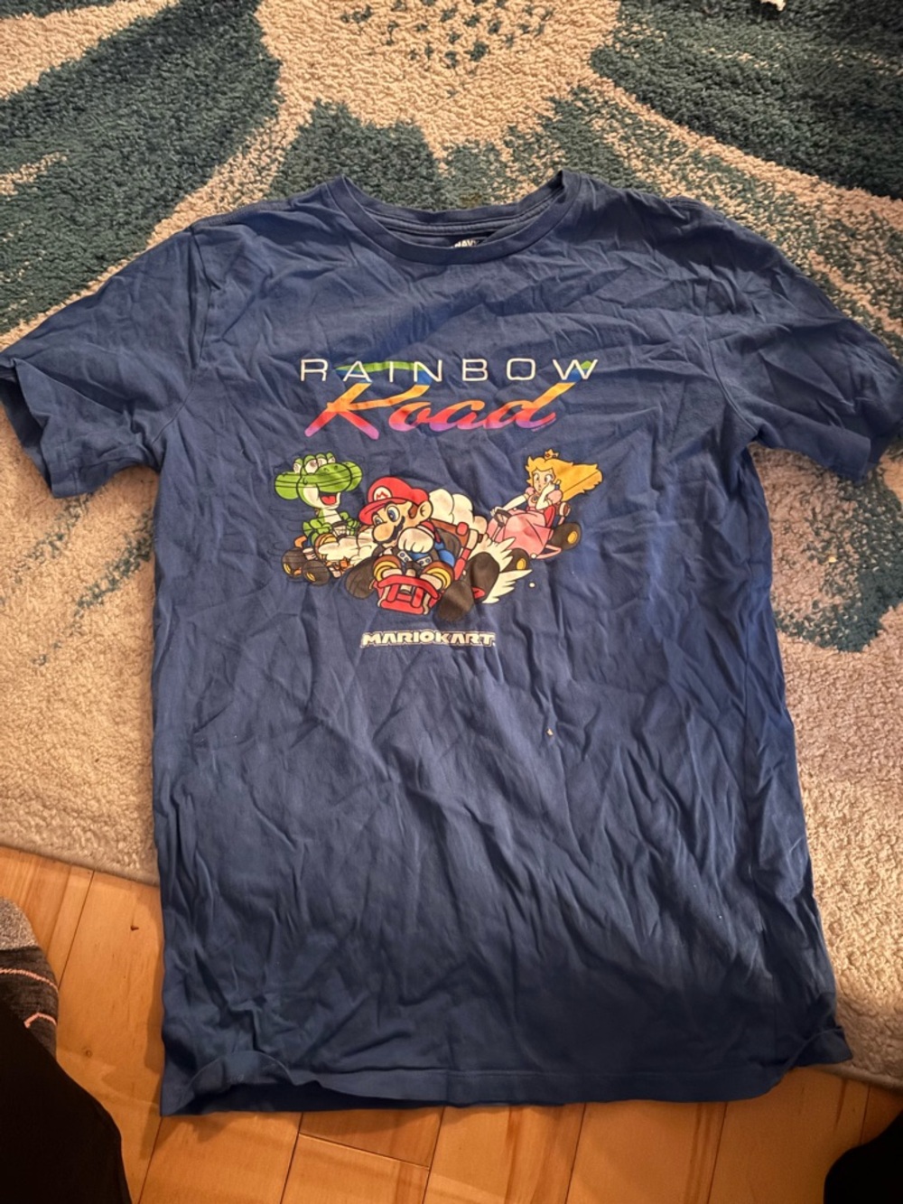 Nintendo Rainbow Road Mario Kart Graphic Tee - Blue